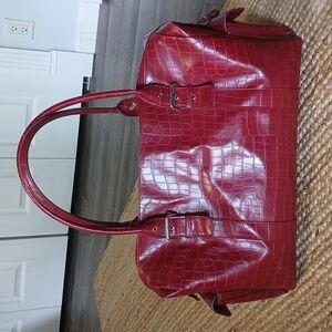 Bueno Large Faux Red Alligator Tote
